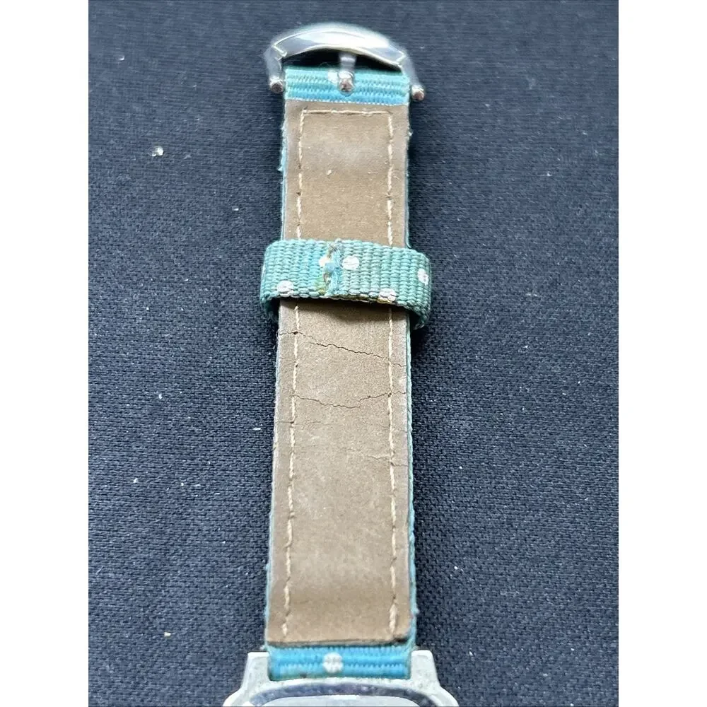 Silver Tone Blue Polka Dot Dial And Band Women’s Quartz Watch